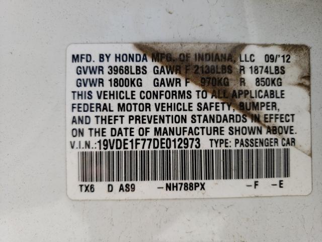 2013 ACURA ILX 20 TEC 19VDE1F77DE012973