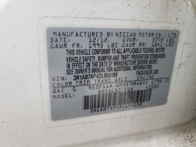 2013 NISSAN SENTRA S 3N1AB7AP4DL654188