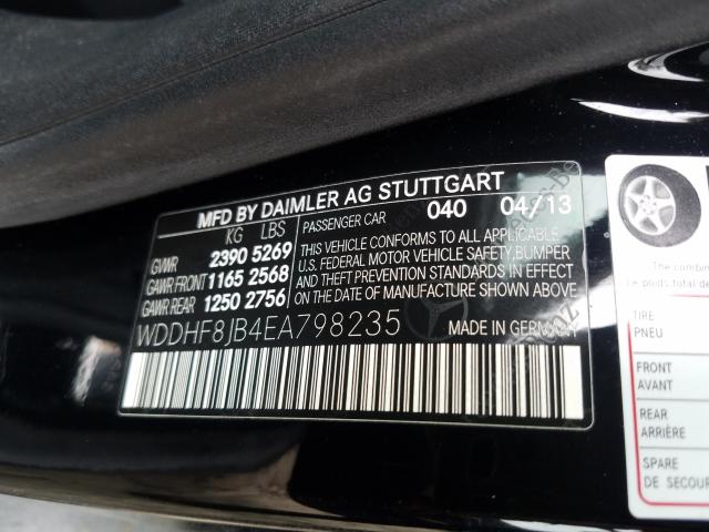 WDDHF8JB4EA798235 2014 MERCEDES-BENZ E-CLASS, photo no. 10