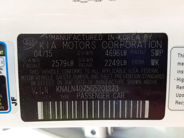 2016 KIA CADENZA LU KNALN4D75G5201223