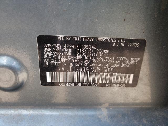 2010 SUBARU IMPREZA OU JF1GH6D67AH813000