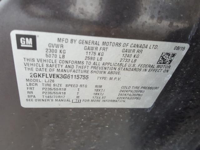 2016 GMC TERRAIN DE 2GKFLVEK3G6115755