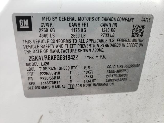 2016 GMC TERRAIN DE 2GKALREK8G6319422