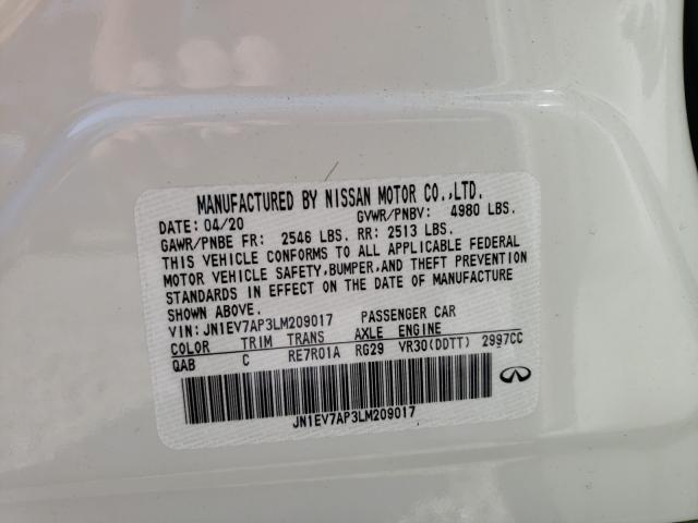 2020 INFINITI Q50 PURE JN1EV7AP3LM209017