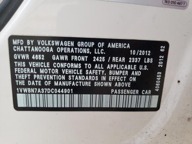 2013 VOLKSWAGEN PASSAT SE 1VWBN7A37DC044901
