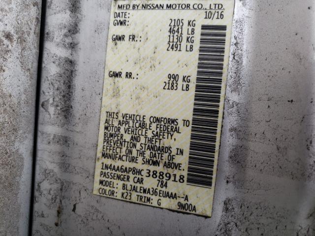 2017 NISSAN MAXIMA 3.5 1N4AA6AP8HC388918