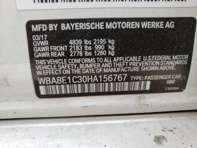 2017 BMW 330E WBA8E1C30HA156767