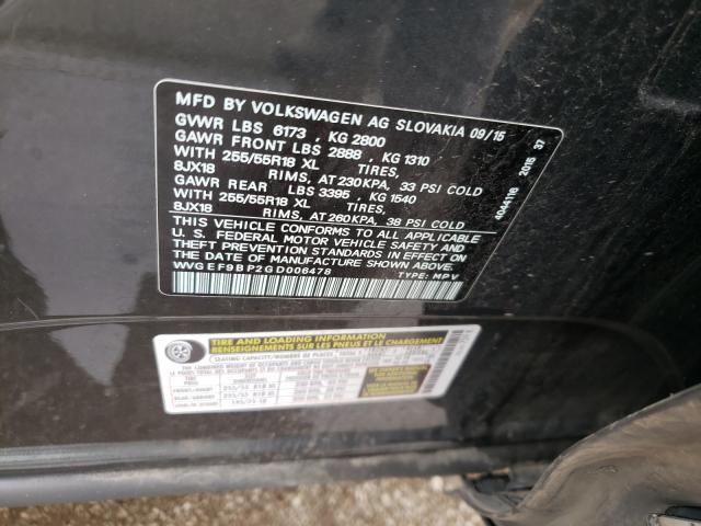 2016 VOLKSWAGEN TOUAREG SP WVGEF9BP2GD006478