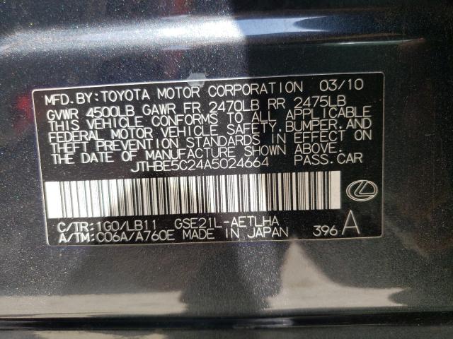 2010 LEXUS IS 350 JTHBE5C24A5024664