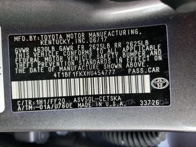2017 TOYOTA CAMRY LE 4T1BF1FKXHU454777