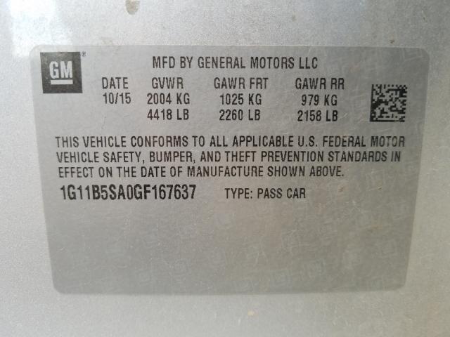 2016 CHEVROLET MALIBU LIM 1G11B5SA0GF167637