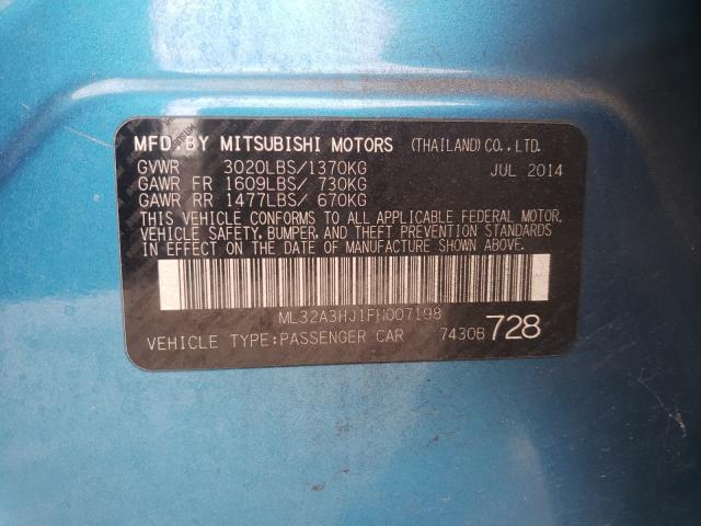 2015 MITSUBISHI MIRAGE DE ML32A3HJ1FH007198