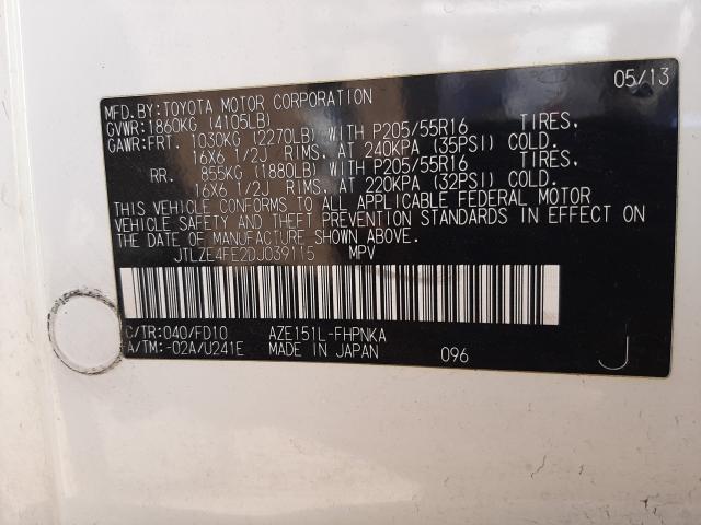 VIN 1N4AZ0CP7GC308316 2016 Nissan Leaf, S no.10