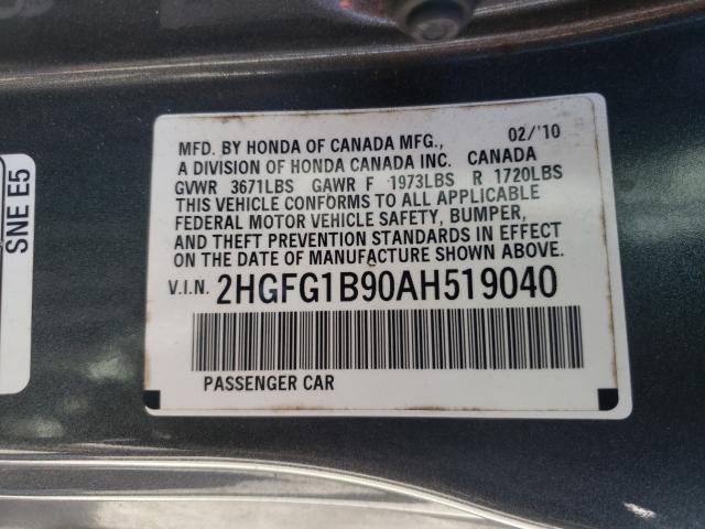 2010 HONDA CIVIC EX-L 2HGFG1B90AH519040