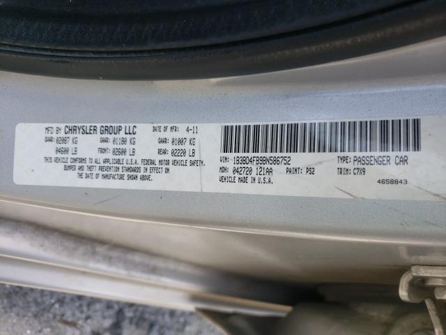 2011 DODGE AVENGER EX 1B3BD4FB9BN586752