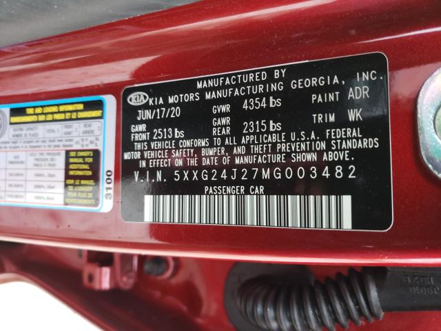 2021 KIA K5 LX 5XXG24J27MG003482