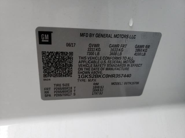 2017 GMC YUKON SLT 1GKS2BKC0HR357440