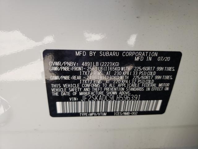 2020 SUBARU FORESTER JF2SKADC9LH596391