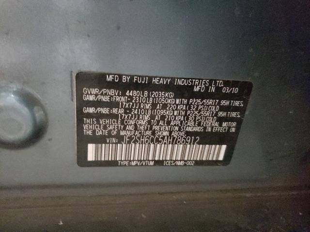 2010 SUBARU FORESTER JF2SH6CC5AH786912