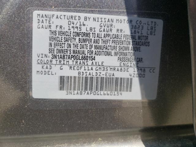 2016 NISSAN SENTRA S/S 3N1AB7AP0GL660154