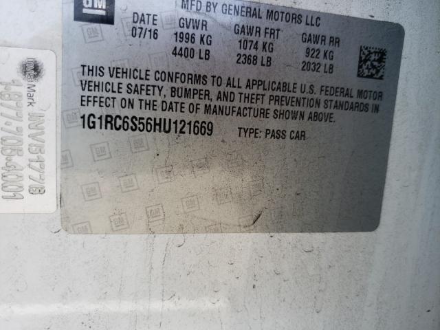 2017 CHEVROLET VOLT LT 1G1RC6S56HU121669