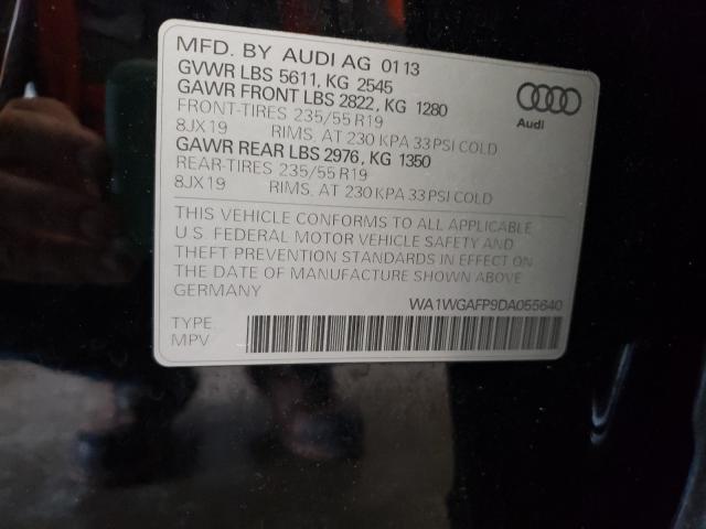 2013 AUDI Q5 PRESTIG WA1WGAFP9DA055640