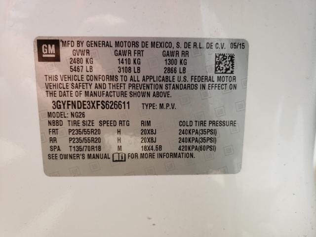 2015 CADILLAC SRX PREMIU 3GYFNDE3XFS626611