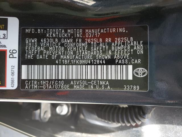 2017 TOYOTA CAMRY LE 4T1BF1FK9HU412844