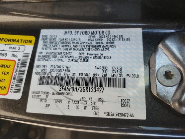 2016 FORD FUSION 3FA6P0H73GR123427