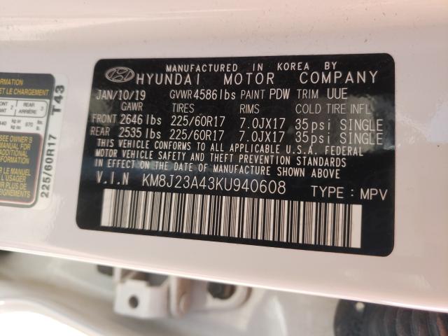 2019 HYUNDAI TUCSON SE KM8J23A43KU940608