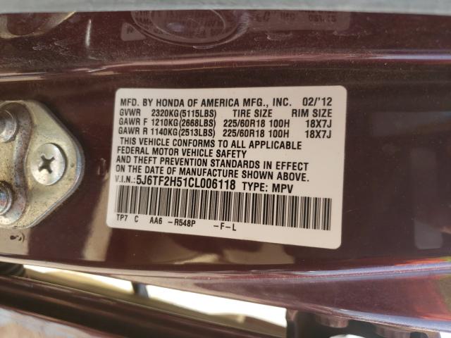 2012 HONDA CROSSTOUR 5J6TF2H51CL006118