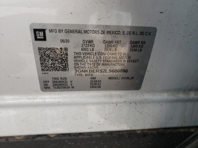 2020 CHEVROLET BLAZER RS 3GNKBERS2LS686096