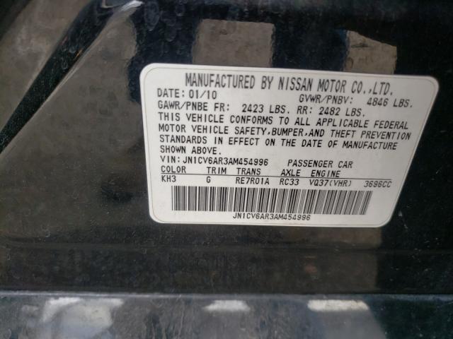 2010 INFINITI G37 JN1CV6AR3AM454996