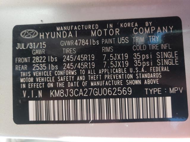2016 HYUNDAI TUCSON LIM KM8J3CA27GU062569