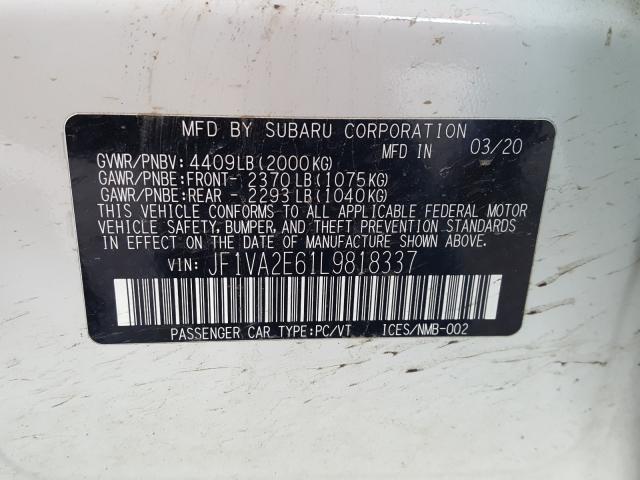 2020 SUBARU WRX STI JF1VA2E61L9818337