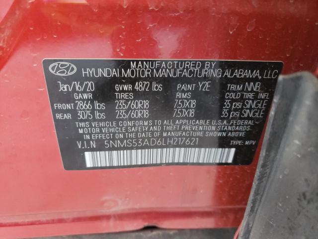 2020 HYUNDAI SANTA FE L 5NMS53AD6LH217621