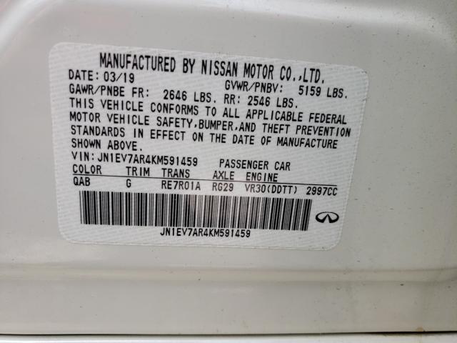 2019 INFINITI Q50 LUXE JN1EV7AR4KM591459