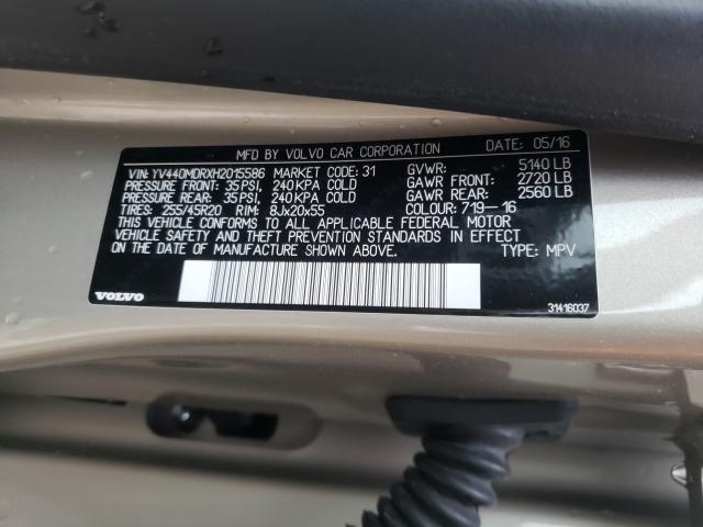 2017 VOLVO XC60 T5 DY YV440MDRXH2015586