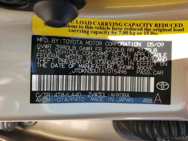 2010 TOYOTA PRIUS JTDKN3DU1A1015496
