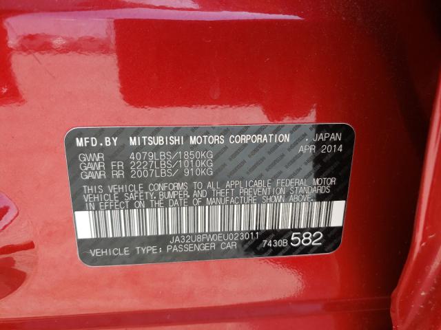 2014 MITSUBISHI LANCER GT JA32U8FW0EU023011