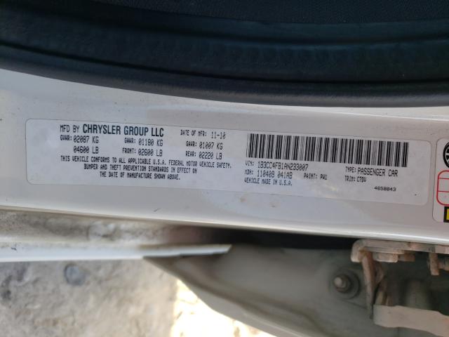 2010 DODGE AVENGER SX 1B3CC4FB1AN233007