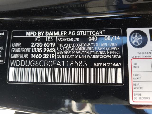2015 MERCEDES-BENZ S 550 WDDUG8CB0FA118583