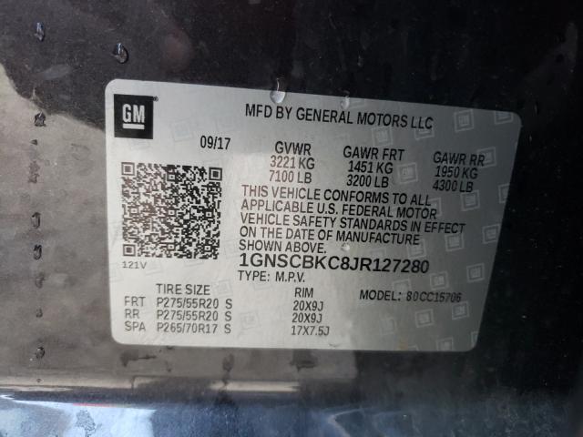 2018 CHEVROLET TAHOE C150 1GNSCBKC8JR127280