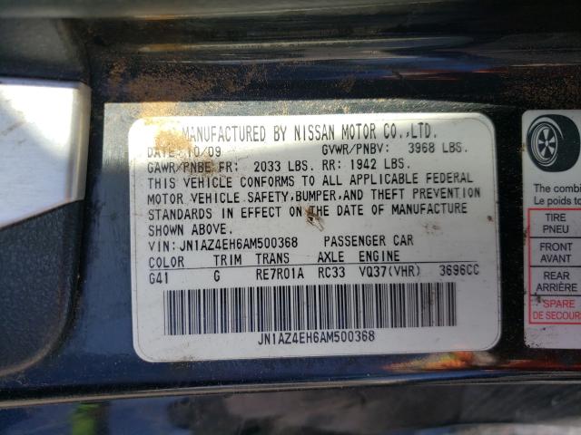 2010 NISSAN 370Z JN1AZ4EH6AM500368