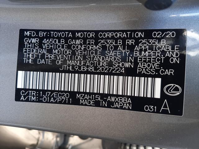 2020 LEXUS UX 250H JTHL9JBH8L2027224
