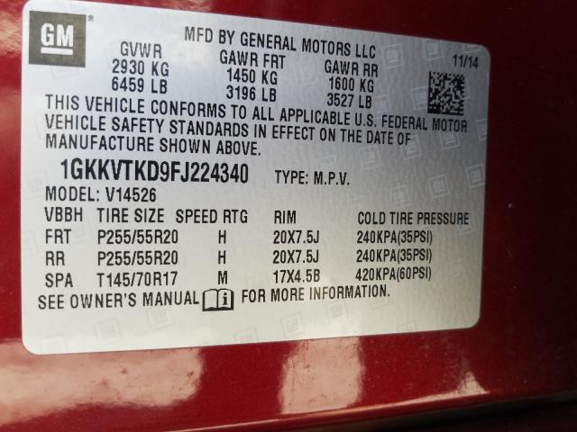 2015 GMC ACADIA DEN 1GKKVTKD9FJ224340