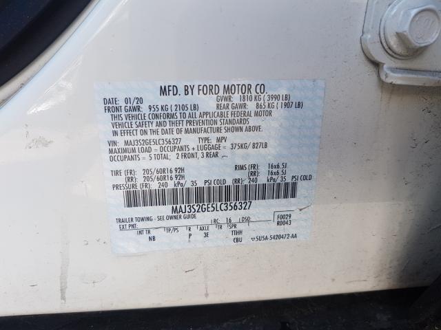2020 FORD ECOSPORT S MAJ3S2GE5LC356327