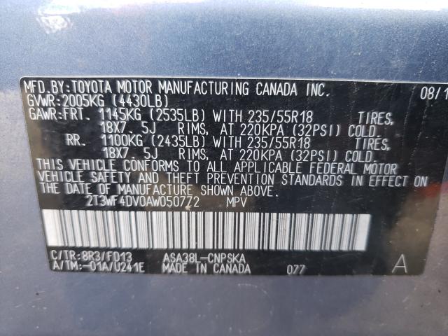 2010 TOYOTA RAV4 SPORT 2T3WF4DV0AW050772