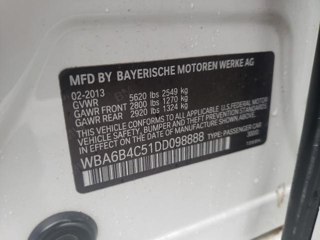 2013 BMW 650 XI WBA6B4C51DD098888