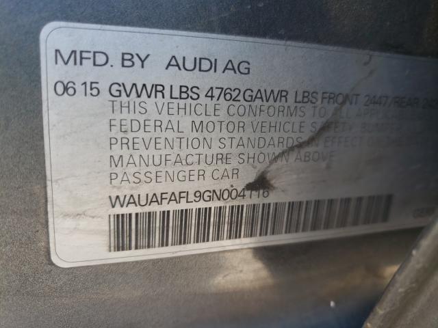 VIN WAUAFAFL9GN004116 2016 Audi A4, Premium S-Line no.10